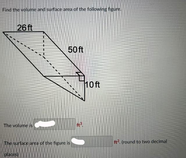 Solved Find the volume and surface area of the following | Chegg.com