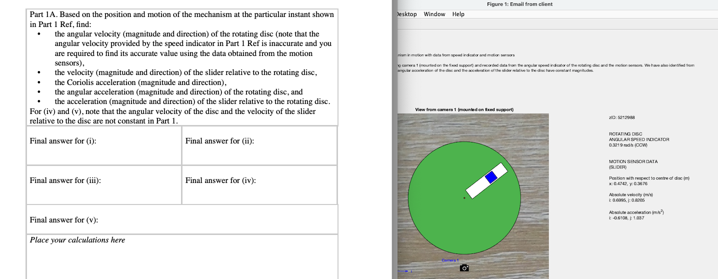 Solved Part 1A. Based On The Position And Motion Of The | Chegg.com