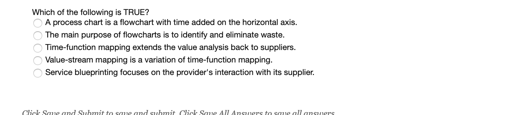 Solved Which of the following is TRUE? A process chart is a | Chegg.com