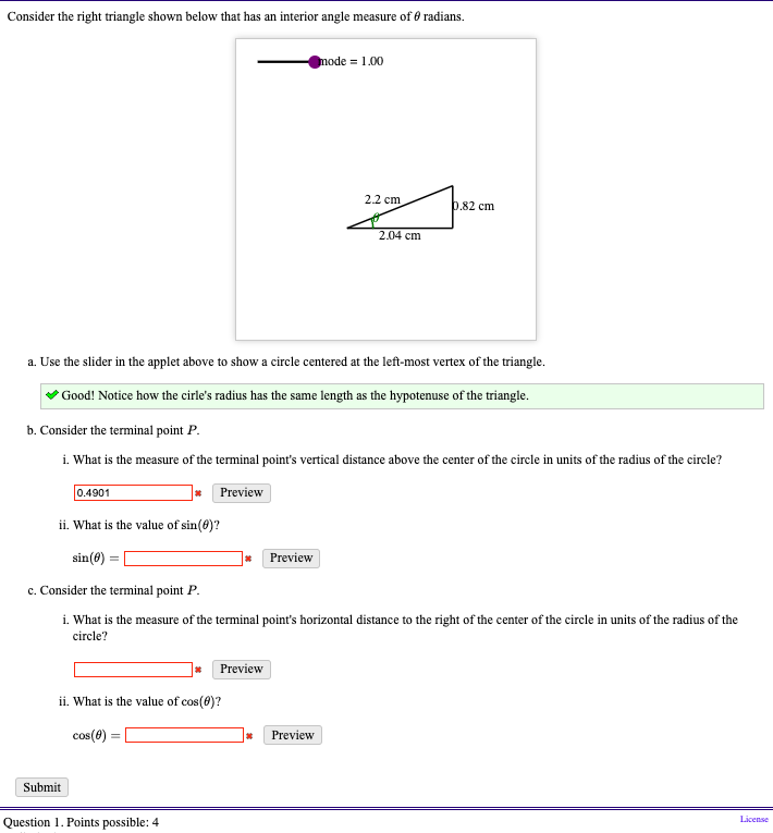 Solved Consider the right triangle shown below that has an | Chegg.com