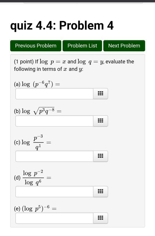 Solved quiz 4.4: Problem 4 Previous Problem Problem List | Chegg.com