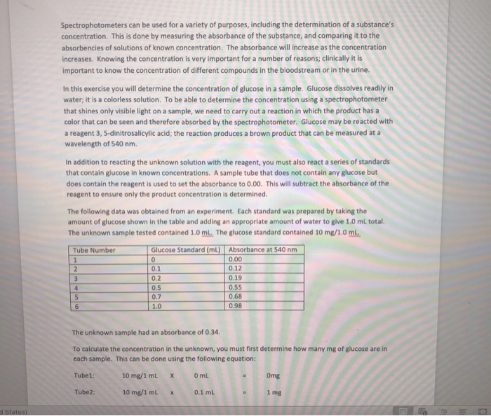 Solved Spectrophotometers can be used for a variety of