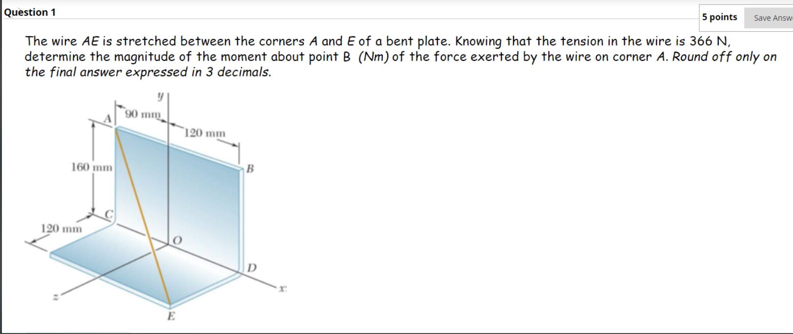 Solved Question 1 5 Points Save Answ The Wire Ae Is Stret Chegg Com