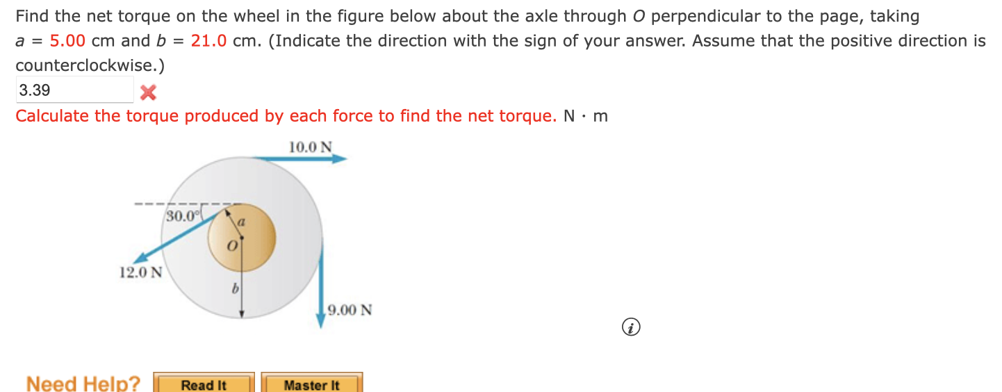 Solved Find the net torque on the wheel in the figure below | Chegg.com