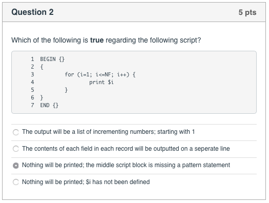 Question 2 5 pts Which of the following is true | Chegg.com