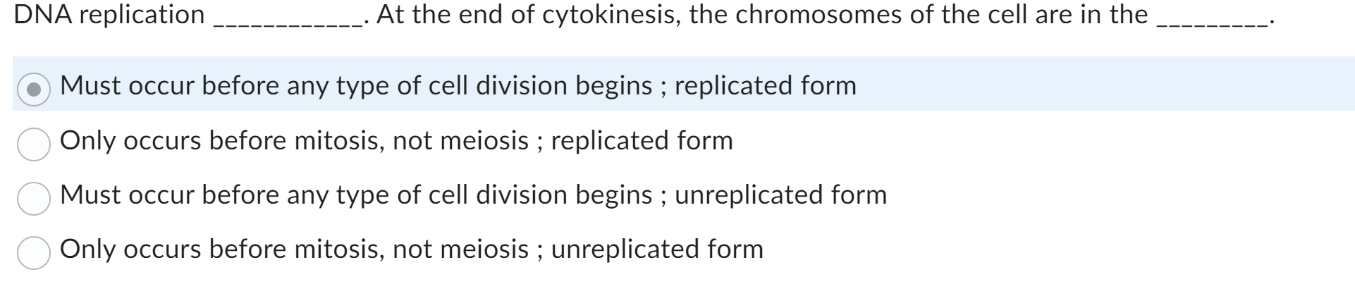 Solved DNA replication . At the end of cytokinesis, the | Chegg.com