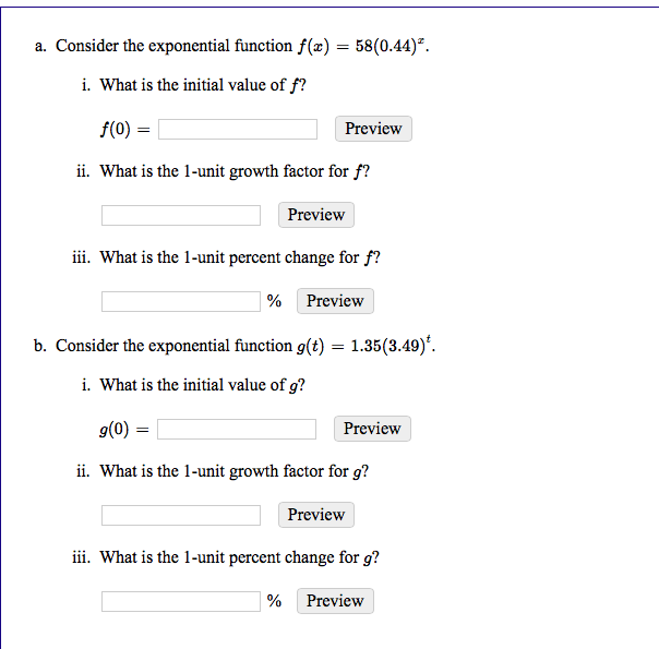 Solved a. Consider the exponential function f(x) =