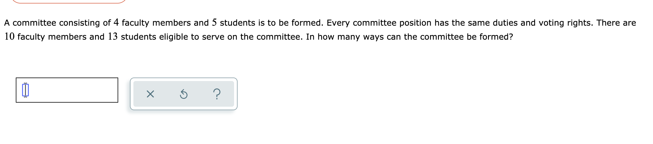 Solved A committee consisting of 4 faculty members and 5 | Chegg.com