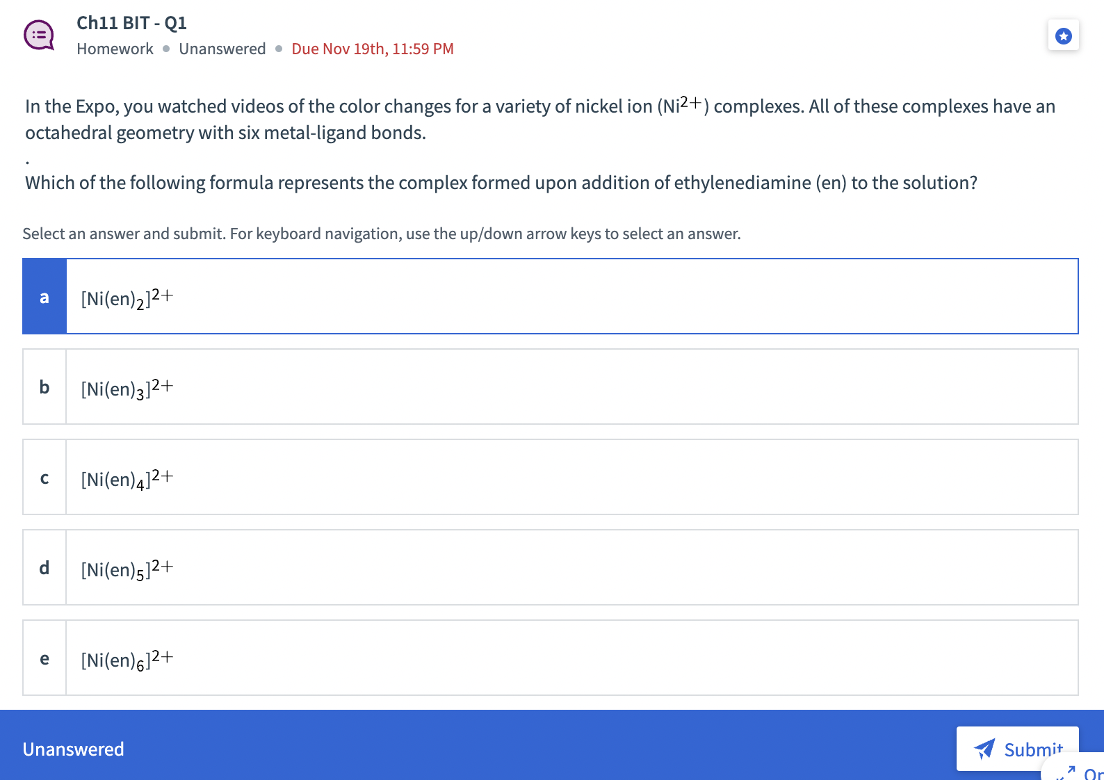 Solved Ch11 ﻿BIT - ﻿Q1Homework * ﻿Unanswered * ﻿Due Nov | Chegg.com