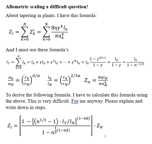 Allometric Scaling A Difficult Question! About | Chegg.com