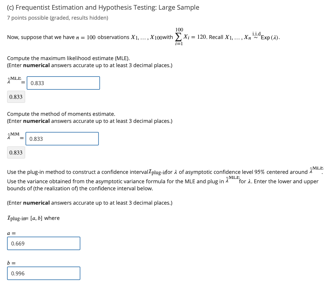 Solved Problem 3: Review through an Exponential Model Final | Chegg.com