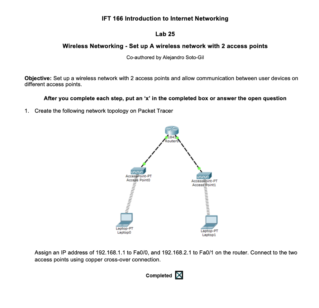 Solved IFT 166 Introduction To Internet Networking Lab 25 | Chegg.com