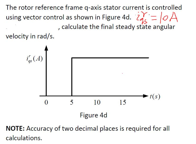 Solved The rotor reference frame q-axis stator current is | Chegg.com