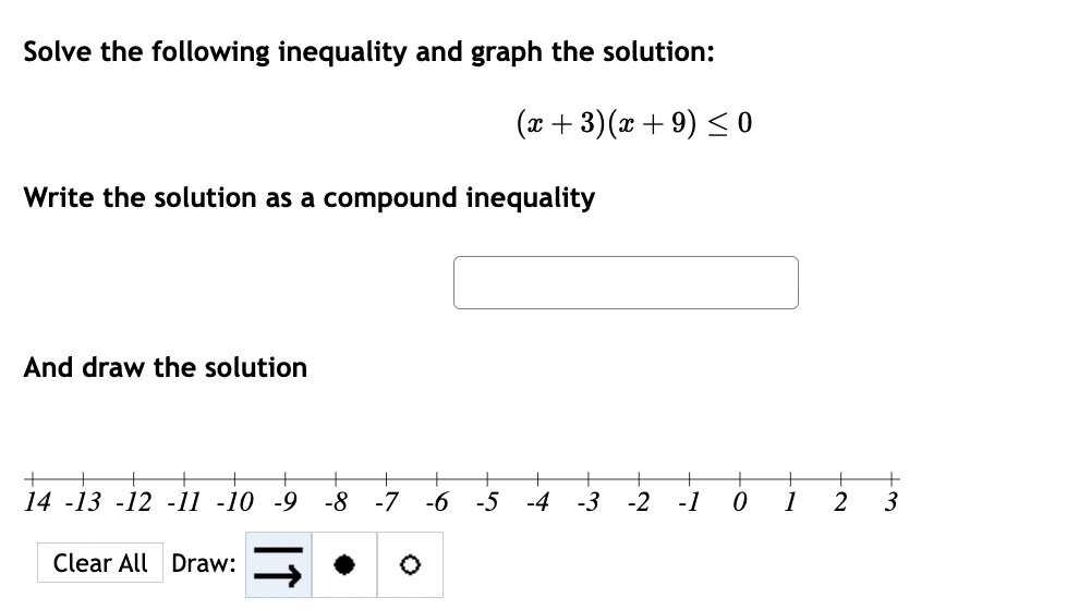 Solved Solve the following inequality and graph the | Chegg.com