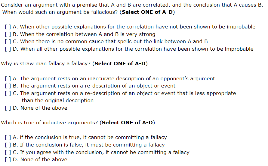 Solved Consider An Argument With A Premise That A And B Are | Chegg.com