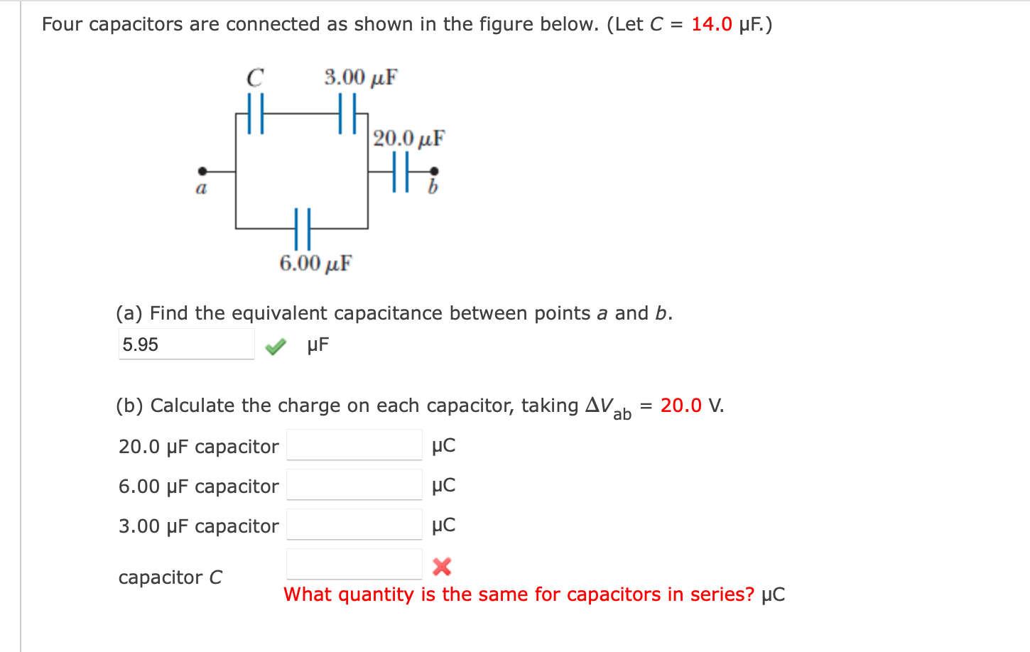 Solved Four Capacitors Are Connected As Shown In The Figure | Chegg.com