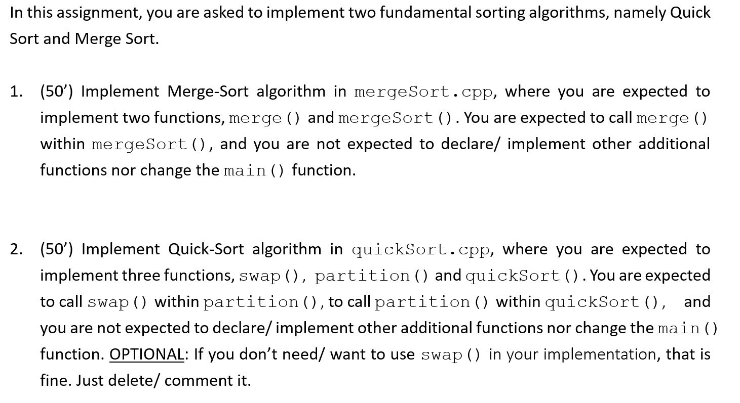 Solved mergesort.cpp #include using namespace | Chegg.com