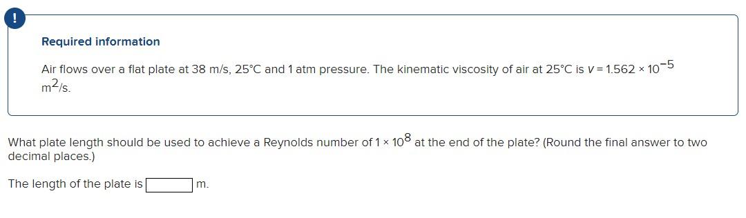 Solved Required information Air flows over a flat plate at | Chegg.com