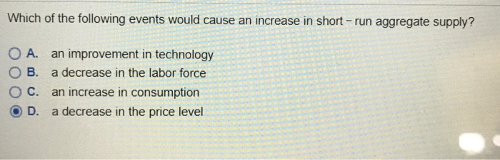 Solved Which of the following events would cause an increase | Chegg.com