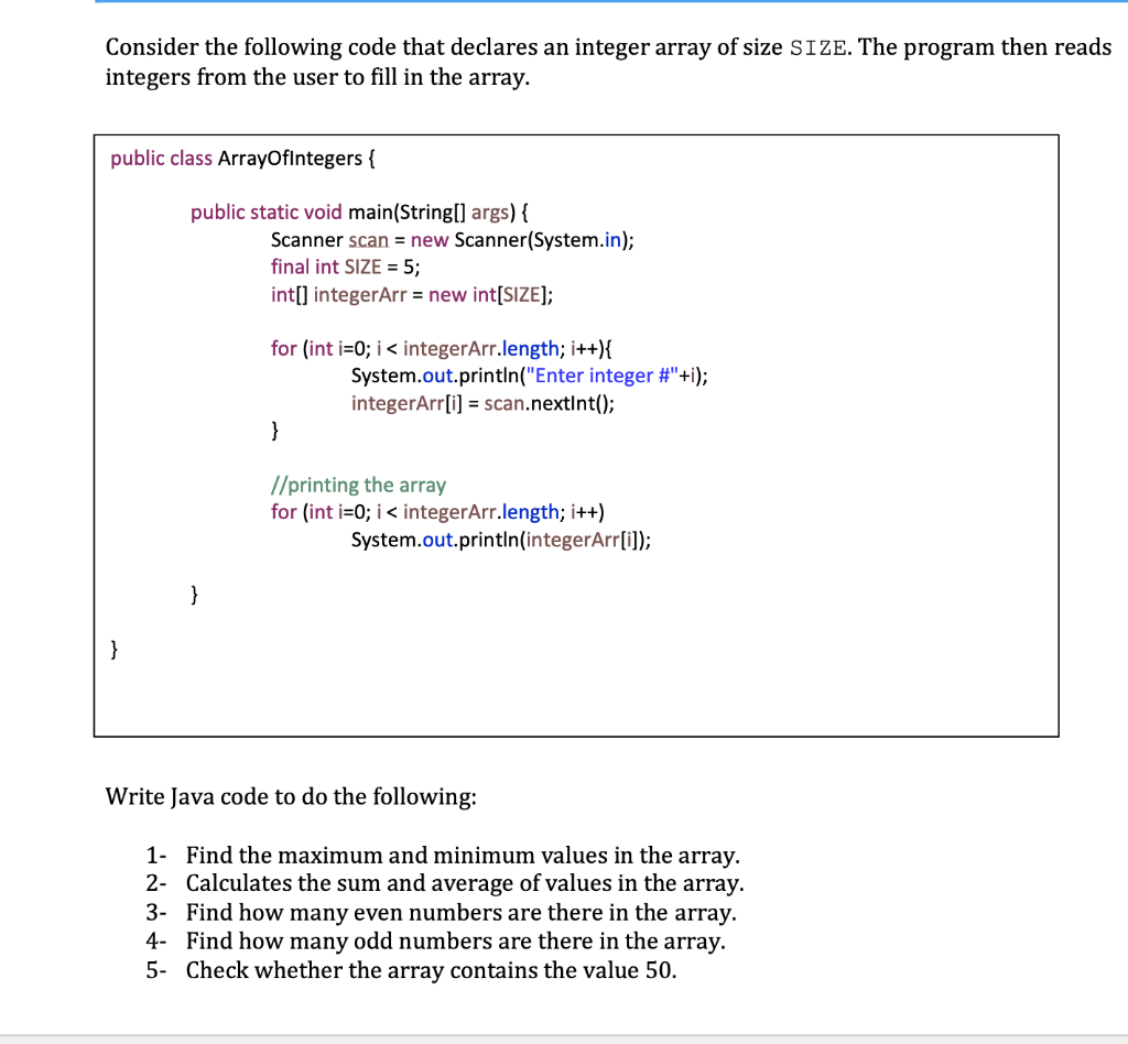 Solved Consider the following code that declares an integer | Chegg.com