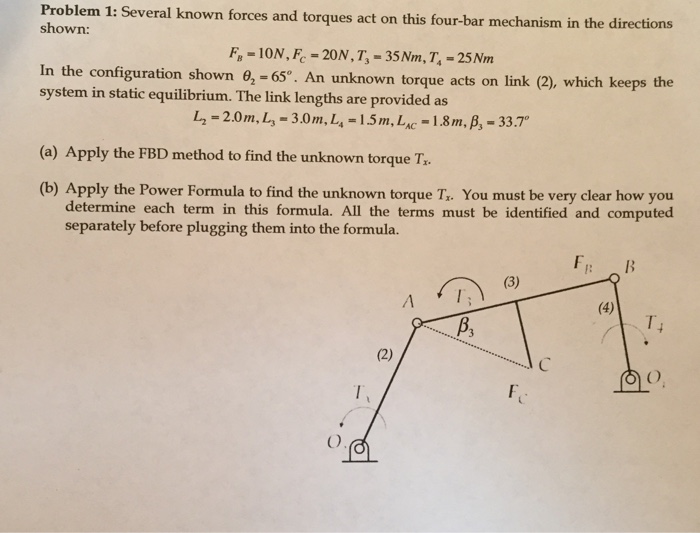 Solved Problem 1: Several known forces and torques act on | Chegg.com