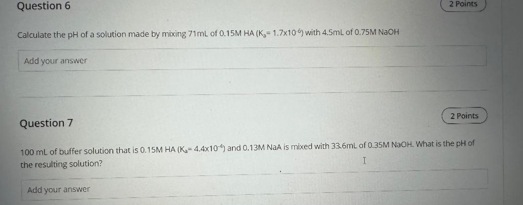 Solved Calculate the pH of a solution made by mixing 71 mL | Chegg.com