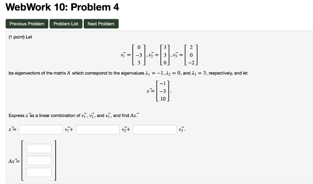 Solved WebWork 10: Problem 4 Previous Problem Problem List | Chegg.com
