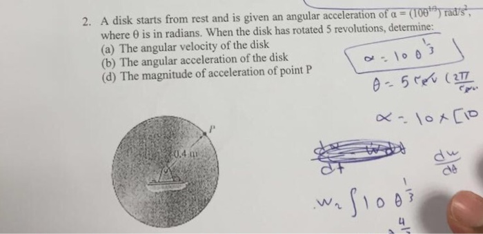 solved-a-disk-starts-from-rest-and-is-given-an-angular-chegg