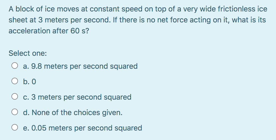 Solved A block of ice moves at constant speed on top of a | Chegg.com