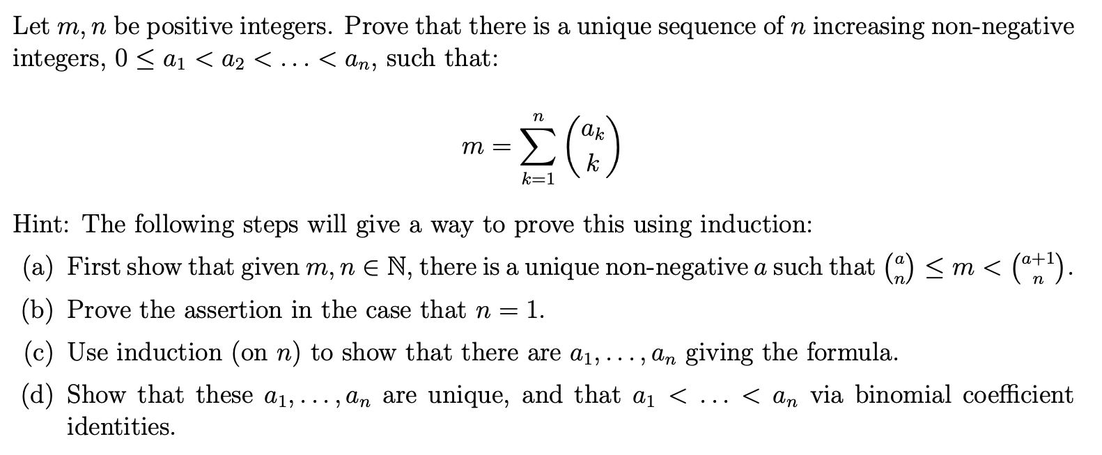 Solved Let m,n be positive integers. Prove that there is a | Chegg.com