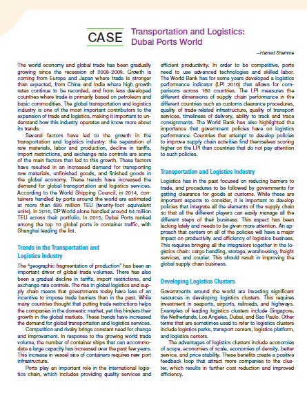 case study on logistics and transportation