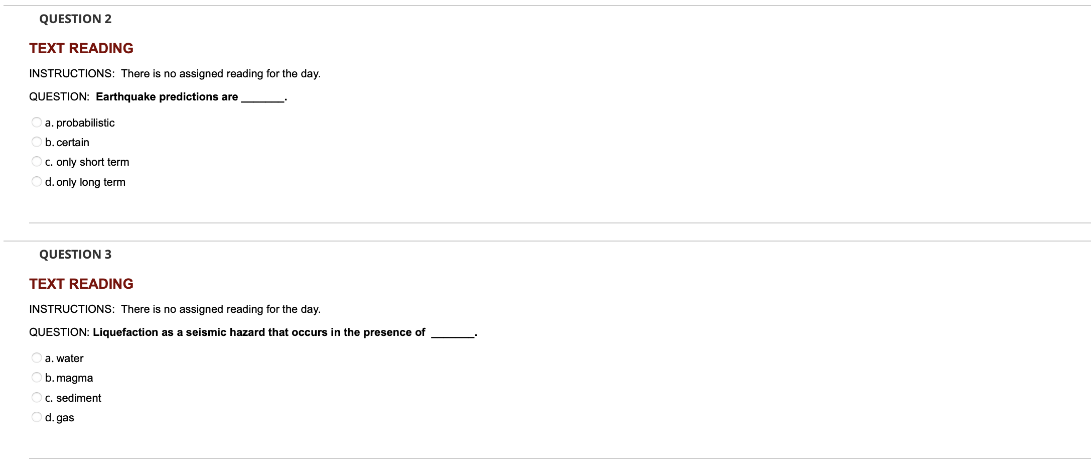 Solved TEXT READING INSTRUCTIONS: There is no assigned | Chegg.com
