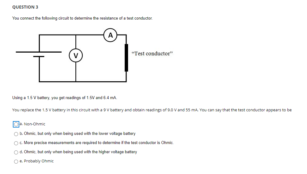 Solved QUESTION 3 You connect the following circuit to | Chegg.com