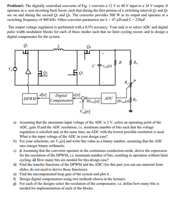 Solved Problem1: The digitally controlled converter of Fig. | Chegg.com