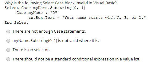 visual basic case statements