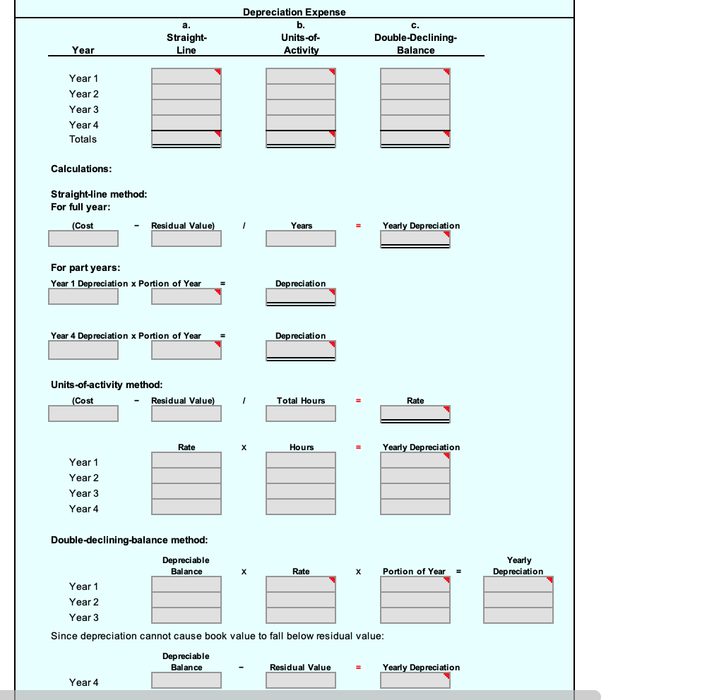 Solved PR 10-3A Depreciation by three methods; partial years | Chegg.com
