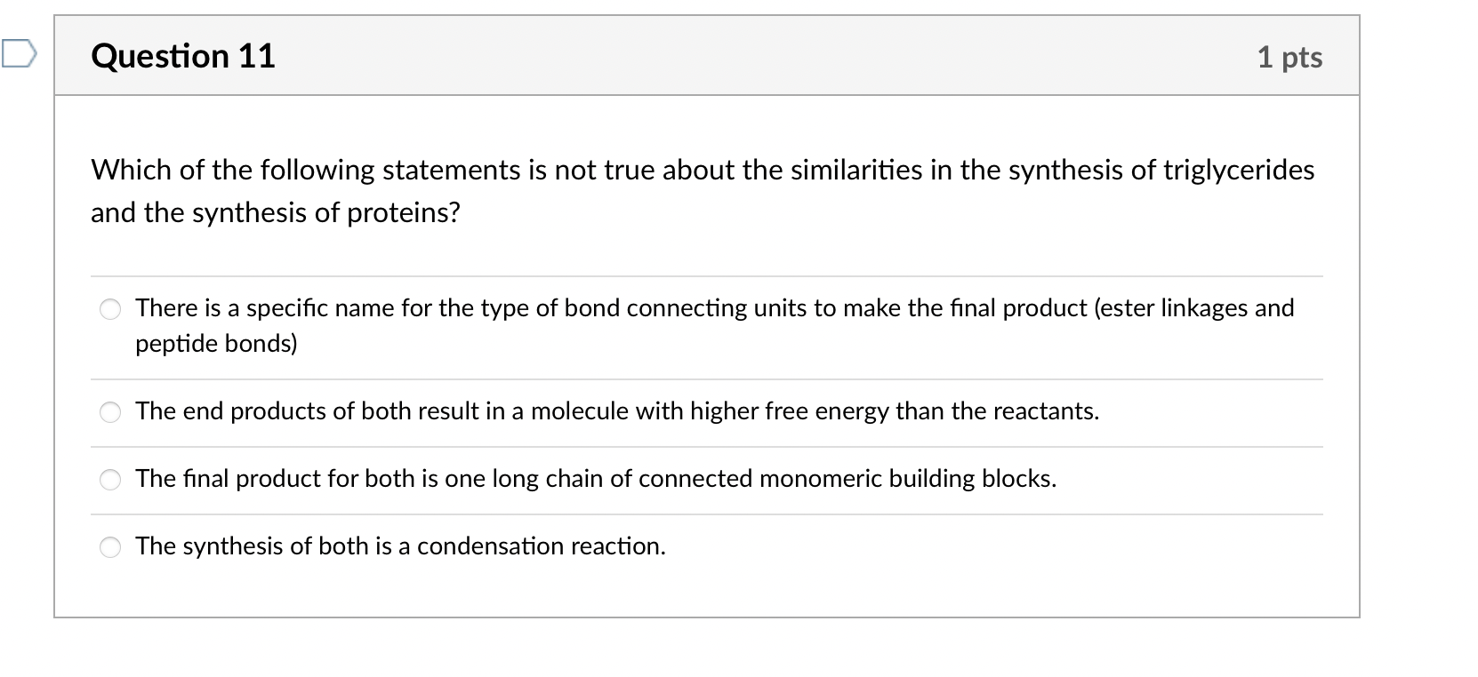 Solved Question 11 1 pts Which of the following statements | Chegg.com
