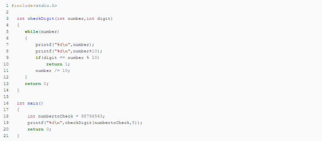 Solved i #include 2 3 4 5 7 8 int checkDigit(int number, int | Chegg.com