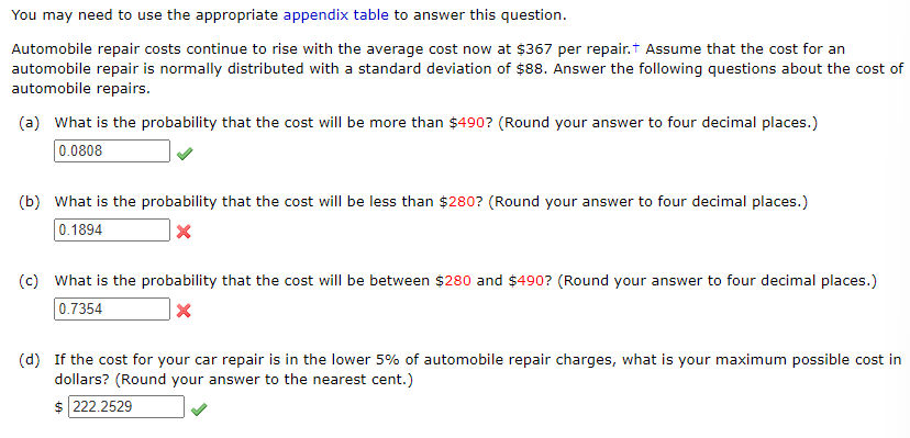 Solved You may need to use the appropriate appendix table to 
