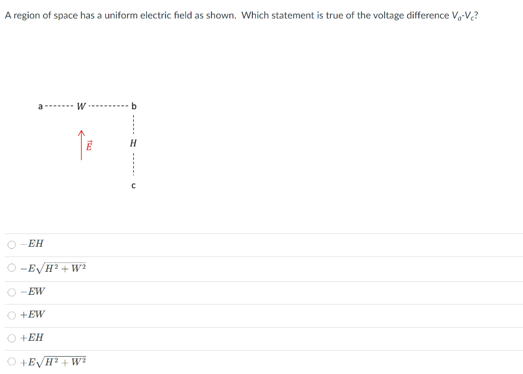 Solved A region of space has a uniform electric field as | Chegg.com