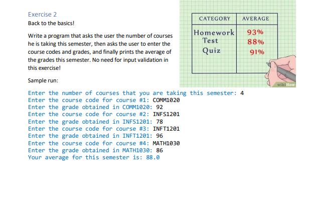Solved Exercise 2 Back to the basics! Write a program that | Chegg.com