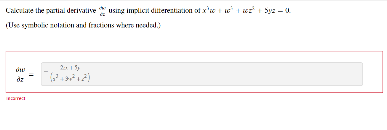 solved-calculate-the-partial-derivative-z-w-using-implicit-chegg