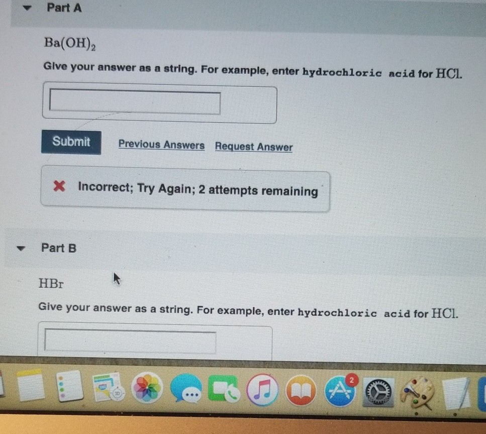 Answer Part String. ... Solved: Ba(OH)2 Give A E For A Your As