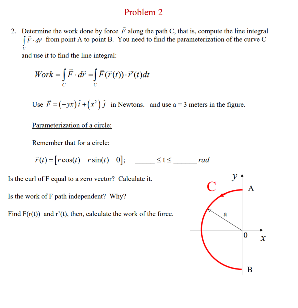 Solved Problem 2 2 Determine The Work Done By Force F Al Chegg Com