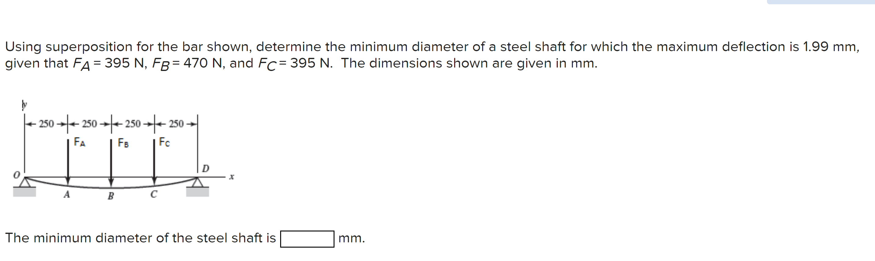 Solved Using superposition for the bar shown, determine the | Chegg.com
