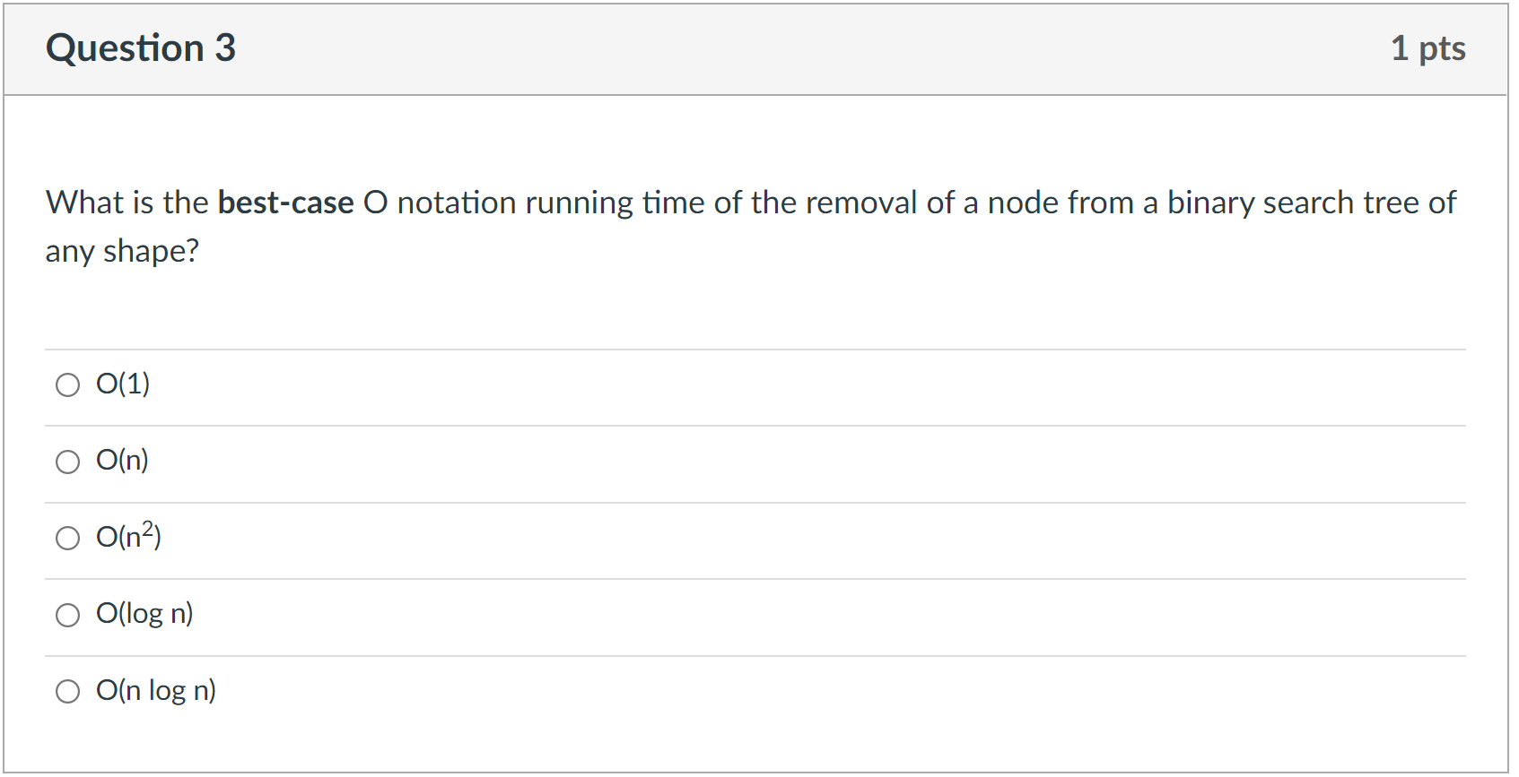 Solved Question 1 1 pts Which one of the following is the | Chegg.com