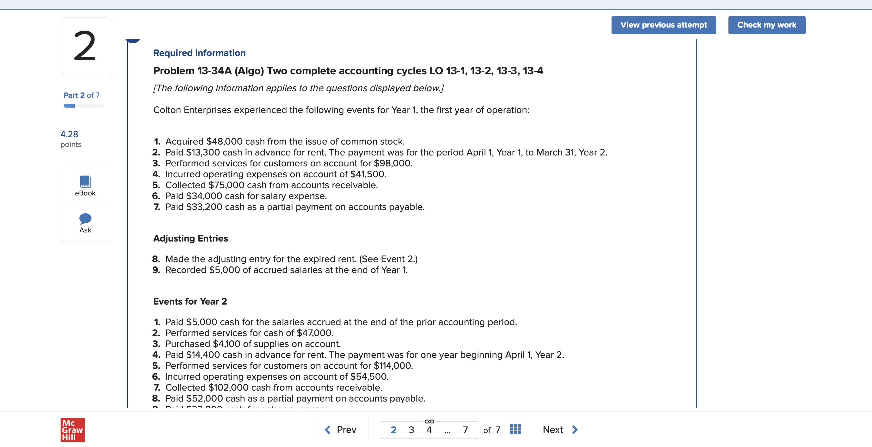 Required Information Problem 13-34A (Algo) Two | Chegg.com