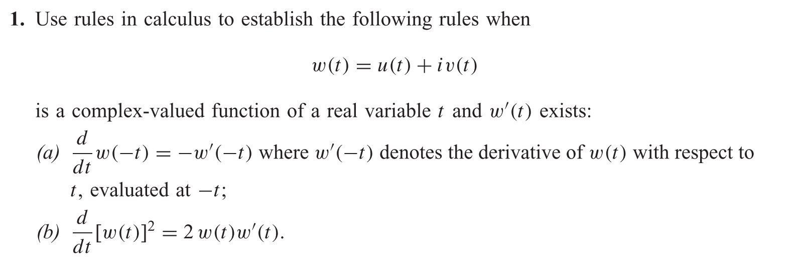 Solved 1. Use rules in calculus to establish the following | Chegg.com