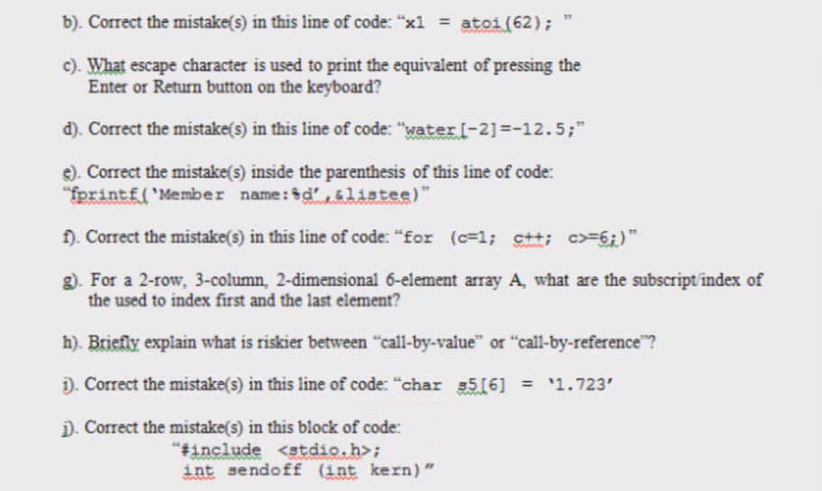 Solved 79 b). Correct the mistake(s) in this line of code: | Chegg.com