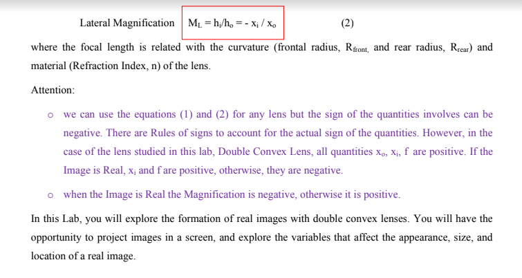 Solved LAB #9 GEOMETRIC OPTICS_LENS OBJECTIVES o Use lenses | Chegg.com
